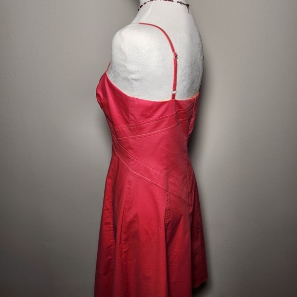 Citrine Hot Pink Vintage 2000s Y2K Fairycore Orange Threaded Dress 6 - Picture 5 of 12